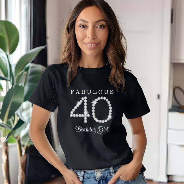 Camiseta Aniversário de 40 anos de T-Shirt Elegante Diamant (Criador carregado)