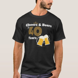 Camiseta aniversário de 40 anos e cervejas