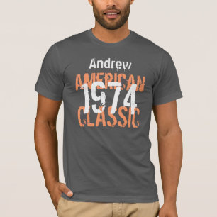 Camiseta aniversário de 40 anos Gift 1974 American Classic