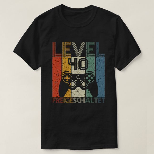 Camiseta aniversário de 40 anos Gift - Gamer de vídeo desbl (Frente do Design)