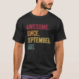 Camiseta aniversário de 40 anos Gift Incrível Desde Setem