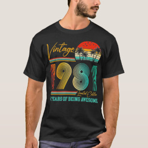 Camiseta aniversário de 40 anos Gift Men Women Vintage 1981