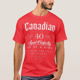 Camiseta aniversário de 40 anos Gift nascer canadense de 40
