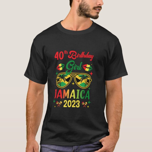 Camiseta aniversário de 40 anos Girl Jamaica Party Outfit C (Frente)
