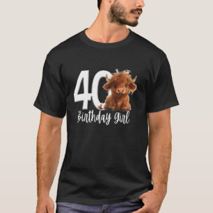 Camiseta aniversário de 40 anos Highland Cow Party Women Wi