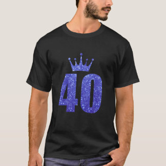 Camiseta aniversário de 40 anos King Queen Royal aniversári