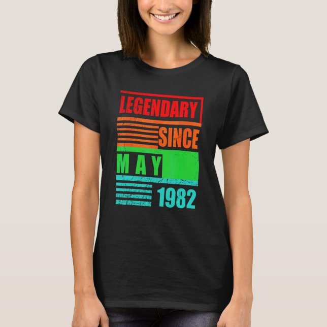 Camiseta aniversário de 40 anos Legendário Desde Maio De 19 (Frente)