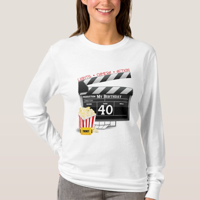 Camiseta aniversário de 40 anos Movie Festa de aniversário (Frente)