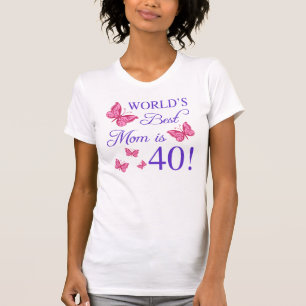 Camiseta aniversário de 40 anos para a mãe