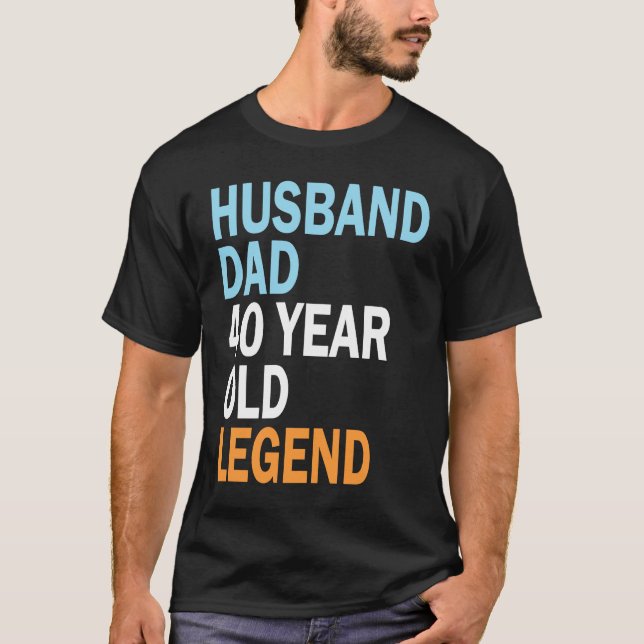 Camiseta aniversário de 40 anos Para Pai De 40 Anos Para Ho (Frente)