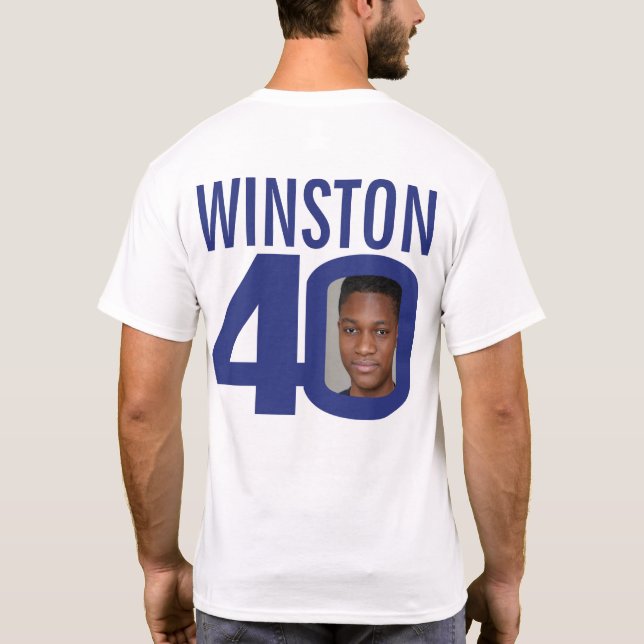 Camiseta aniversário de 40 anos personalizado nome e marinh (Verso)
