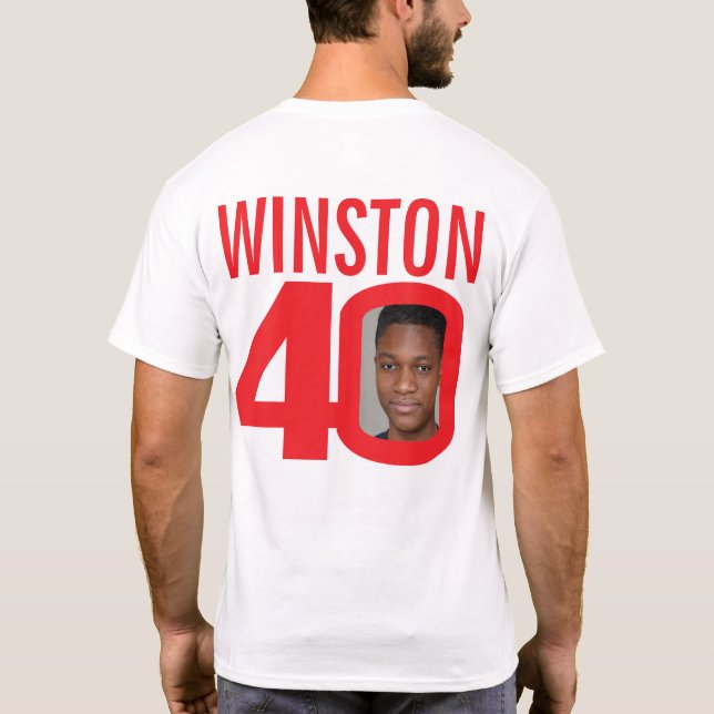 Camiseta aniversário de 40 anos personalizado nome e modelo (Verso)