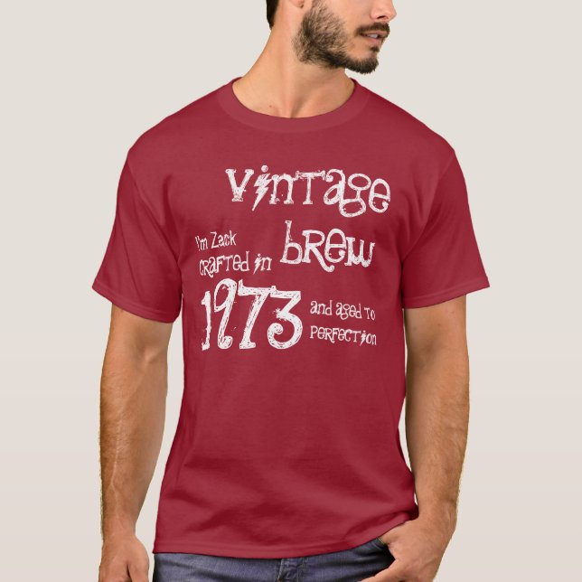Camiseta aniversário de 40 anos Presente 1973 Vintage Brew (Frente)