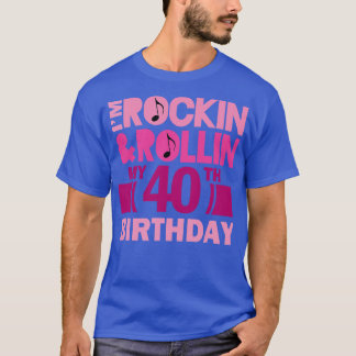 Camiseta aniversário de 40 anos Rock and Rolling