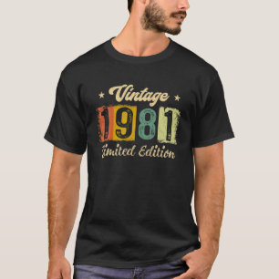 Camiseta aniversário de 40 anos Vintage 1981 Edição limi