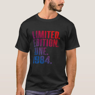 Camiseta aniversário de 40 anos Vintage 1984 Junho 40 Anos 