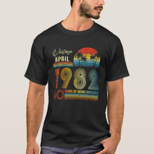 Camiseta aniversário de 40 anos Vintage abril de 1982 Pres