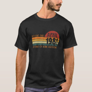 Camiseta aniversário de 40 anos Vintage Incrível Desde abri