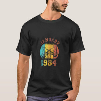 Camiseta aniversário de 40 anos Vintage Janeiro de 1984 Ret