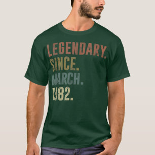 Camiseta aniversário de 40 anos Vintage Legendário Desde Ma
