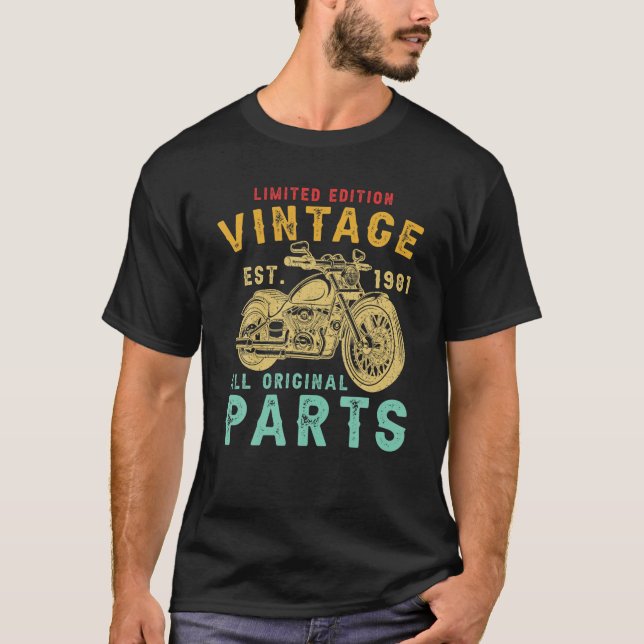 Camiseta aniversário de 40 anos Vintage Motocicleta Incríve (Frente)