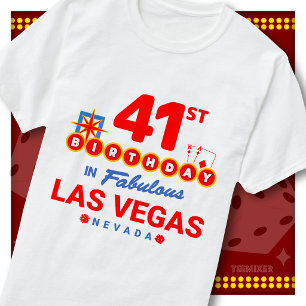Camiseta Aniversário de 41 anos Sinal de Boas-Vindas Las Ve