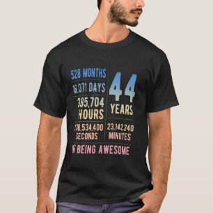 Camiseta Aniversário de 44 anos Homens Mulheres Engraçado 4
