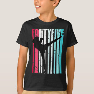 Camiseta Aniversário de 45 anos retrô para mulheres kickbox