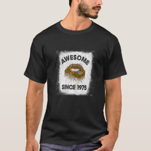 Camiseta Aniversário De 47 Anos Incrível Desde 1975 Leopard