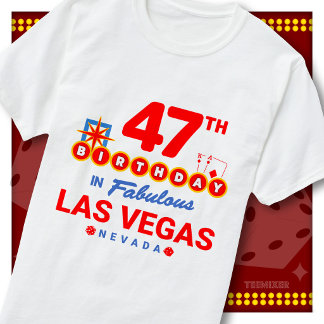 Camiseta Aniversário de 47 anos Sinal de Boas-Vindas Las Ve