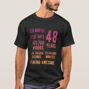 Camiseta Aniversário de 48 anos para Homens e Mulheres Dive