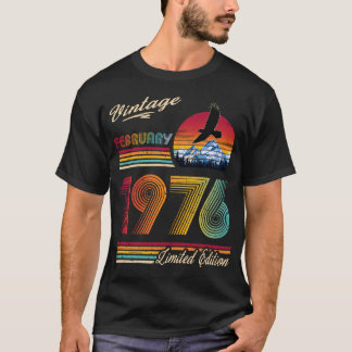 Camiseta Aniversário de 50 anos de Fevereiro de 1976 Vintag