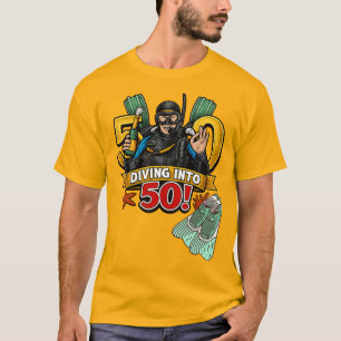 Camiseta Aniversário de 50 anos do Scuba debaixo d'água