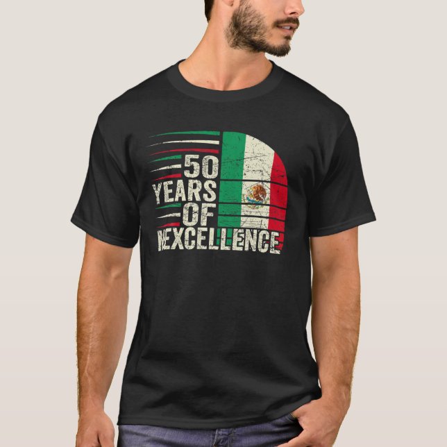 Camiseta Aniversário De 50 Anos Mexicano 50º Aniversário Pu (Frente)