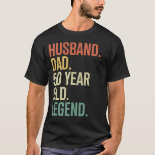 Camiseta Aniversário de 50 anos Pai Marido Pai Lendário de