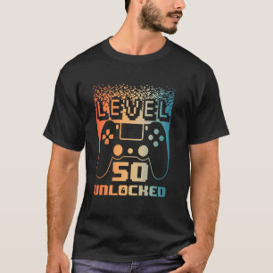 Camiseta Aniversário de 50 anos para homens nível 50 desblo