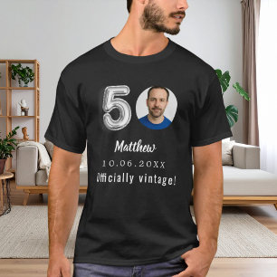 Camiseta aniversário de 50 anos preto prata foto oficial vi