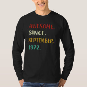 Camiseta Aniversário de 50 anos Vinho de setembro de 1972 A