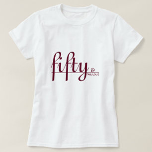 Camiseta aniversário de 50 e FABULOSOS Letras de Merlot El