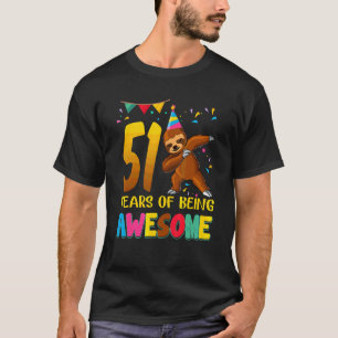 Camiseta Aniversário de 51 Anos Preguiça Dabbing 51º Aniver