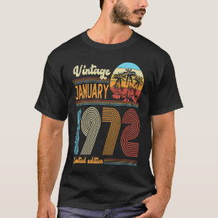 Camiseta Aniversário de 51 Anos Vintage Janeiro de 1972 Mu