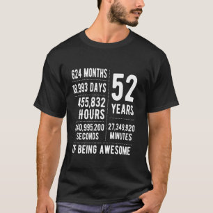 Camiseta Aniversário de 52 anos Homens Mulheres Engraçado 5