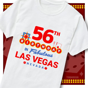 Camiseta Aniversário de 56 anos Sinal de Boas-Vindas Las Ve