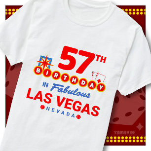 Camiseta Aniversário de 57 anos Sinal de Boas-Vindas Las Ve