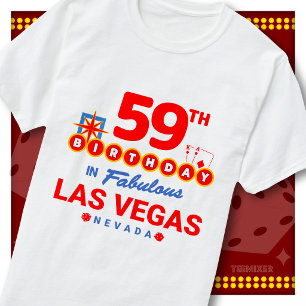 Camiseta Aniversário de 59 anos Sinal de Boas-Vindas Las Ve