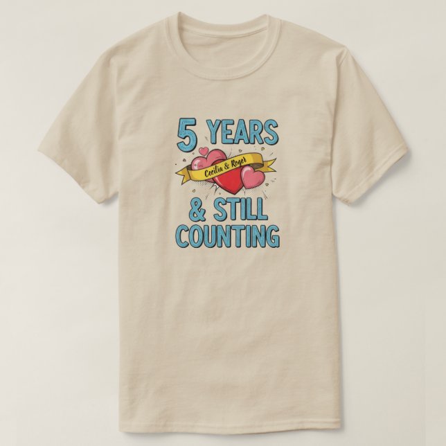 Camiseta Aniversário de 5 anos  (Frente do Design)