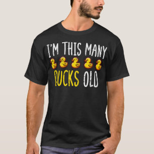 Camiseta Aniversário de 5 anos 5 Patos Estou Nesta Quantida