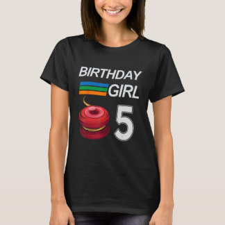 Camiseta Aniversário De 5 Anos Para Meninas Crianças YOYO