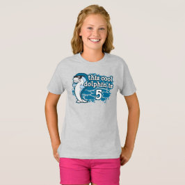 Camiseta Aniversário de 5 da criança Este Golfinho Legal é 