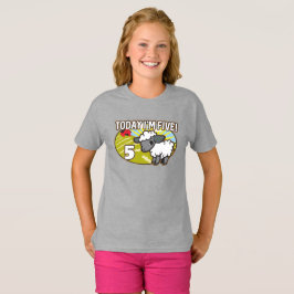 Camiseta Aniversário de 5 do garoto hoje eu tenho cinco! Lâ